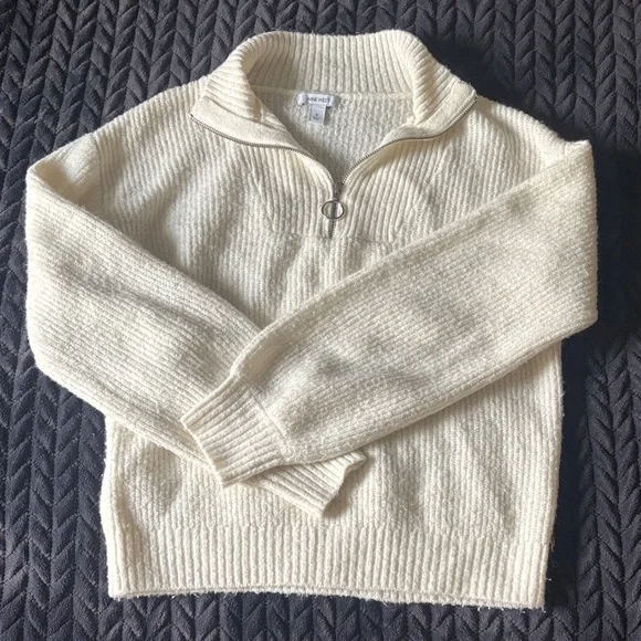 Nine West Cream Quarter-zip Sweater - Picture 1 of 4